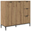 Sideboard Artisan Egetræ 89,5 x 33 x 82 cm Konstrueret træ