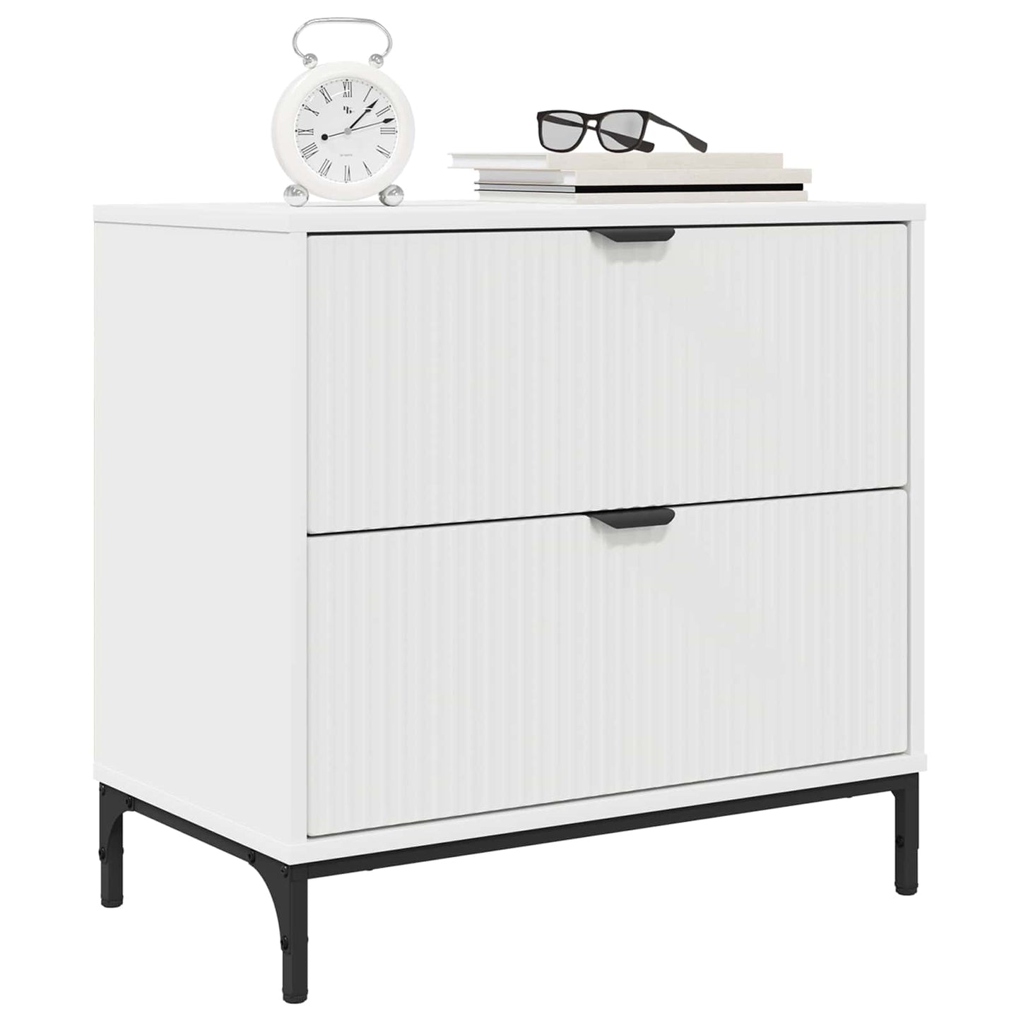 Sengebord Hvid 63.5 x 36 x 61 cm Konstrueret træ