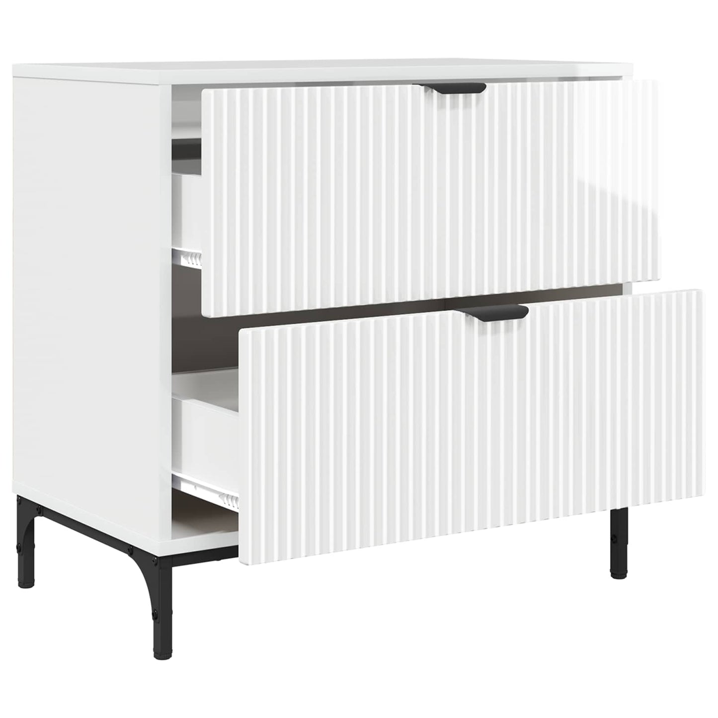 Sengebord Hvid højglans 63.5 x 36 x 61 cm Konstrueret træ