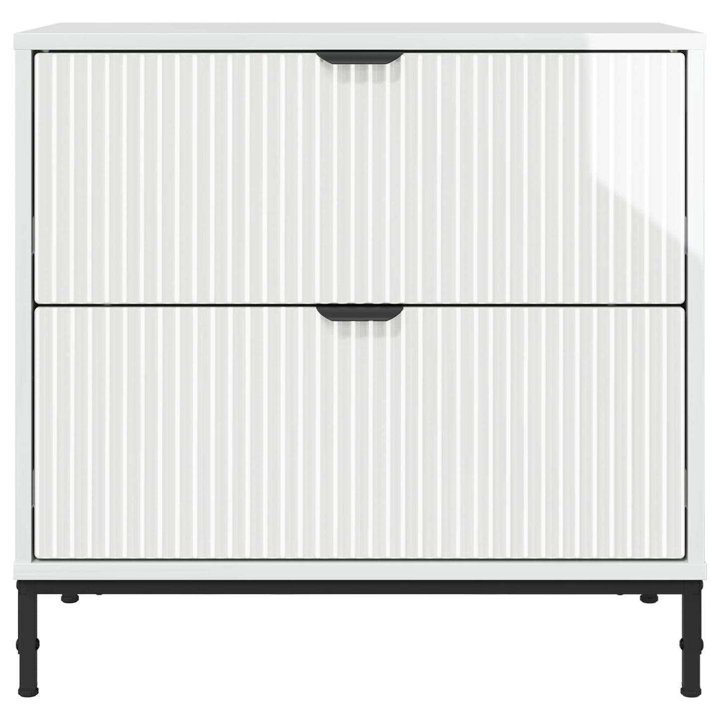 Sengebord Hvid højglans 63.5 x 36 x 61 cm Konstrueret træ