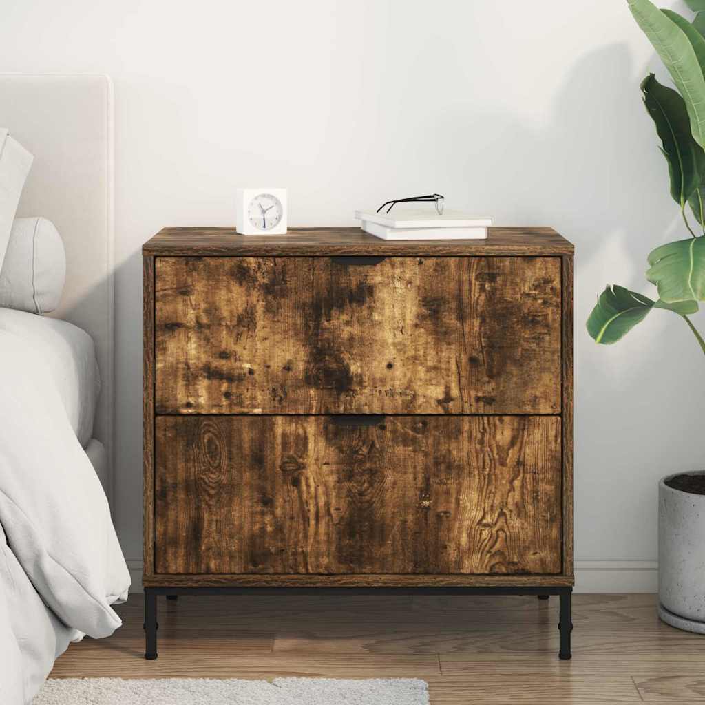 Sengebord Røget eg 63.5 x 36 x 61 cm Konstrueret træ