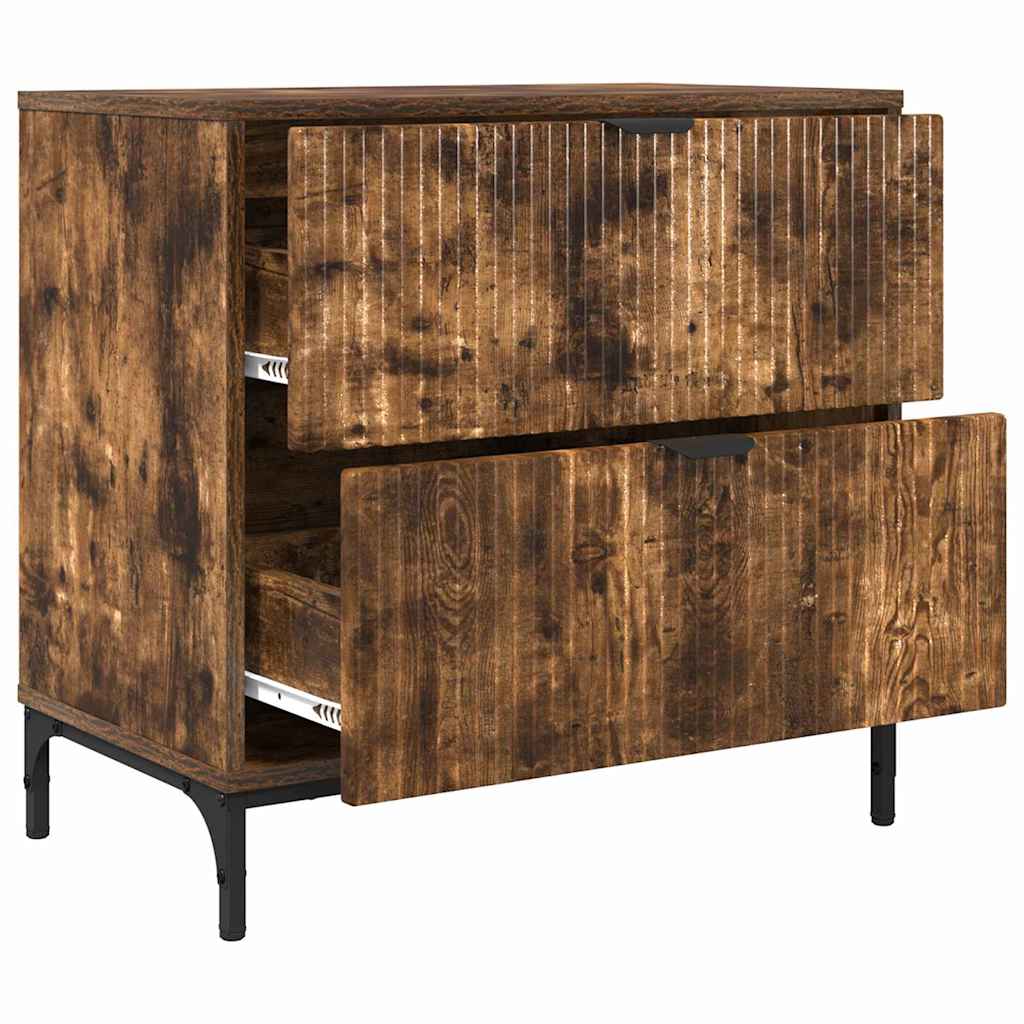Sengebord Røget eg 63.5 x 36 x 61 cm Konstrueret træ