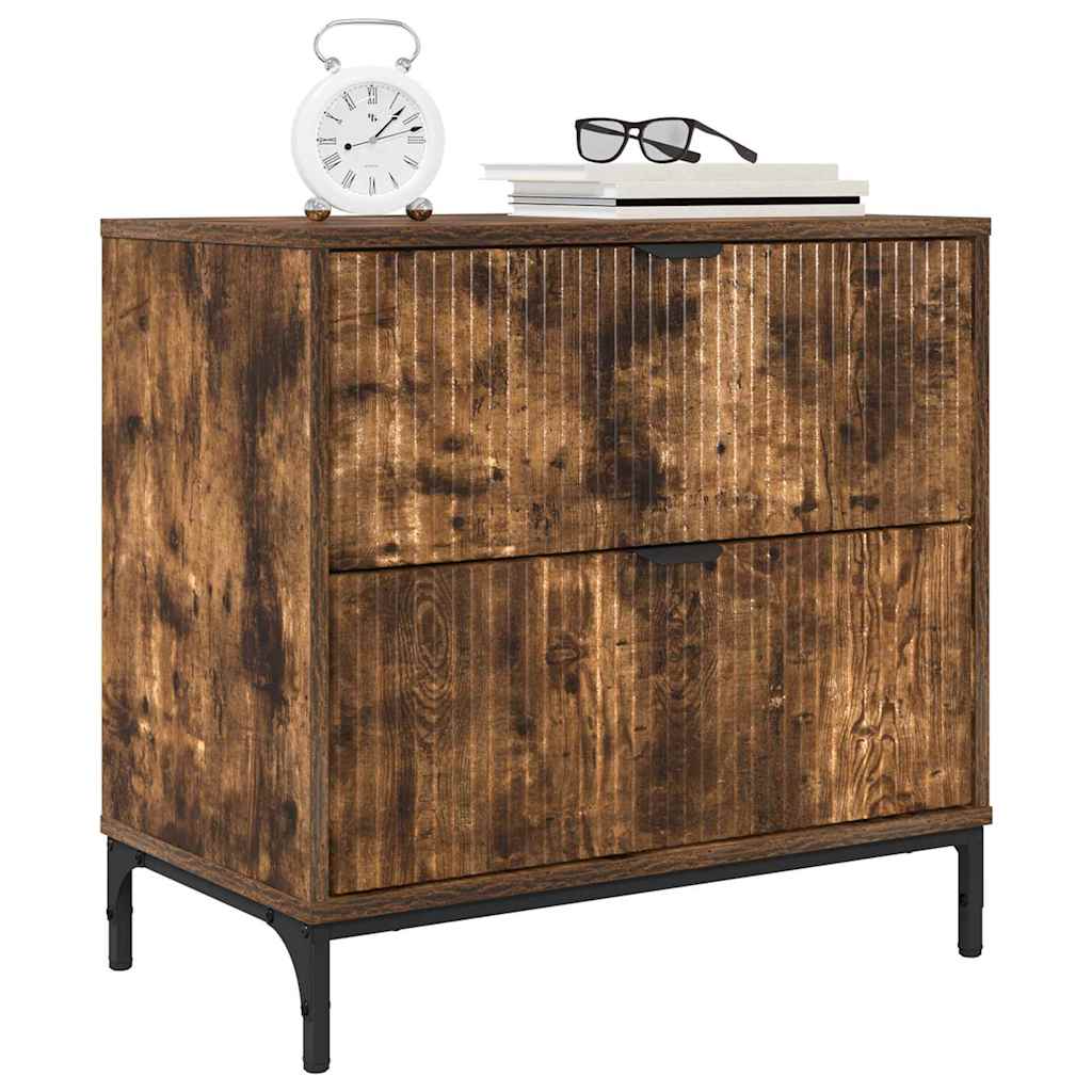 Sengebord Røget eg 63.5 x 36 x 61 cm Konstrueret træ