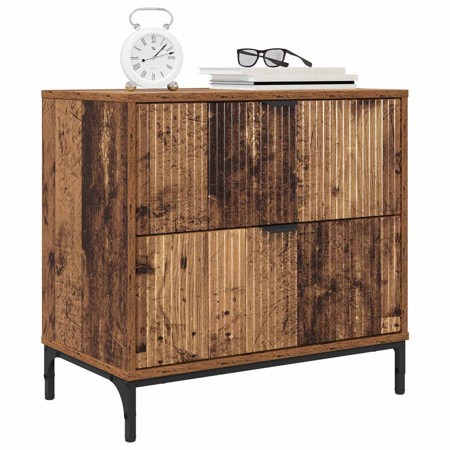 Sengebord Gammelt træ 63.5 x 36 x 61 cm Konstrueret træ