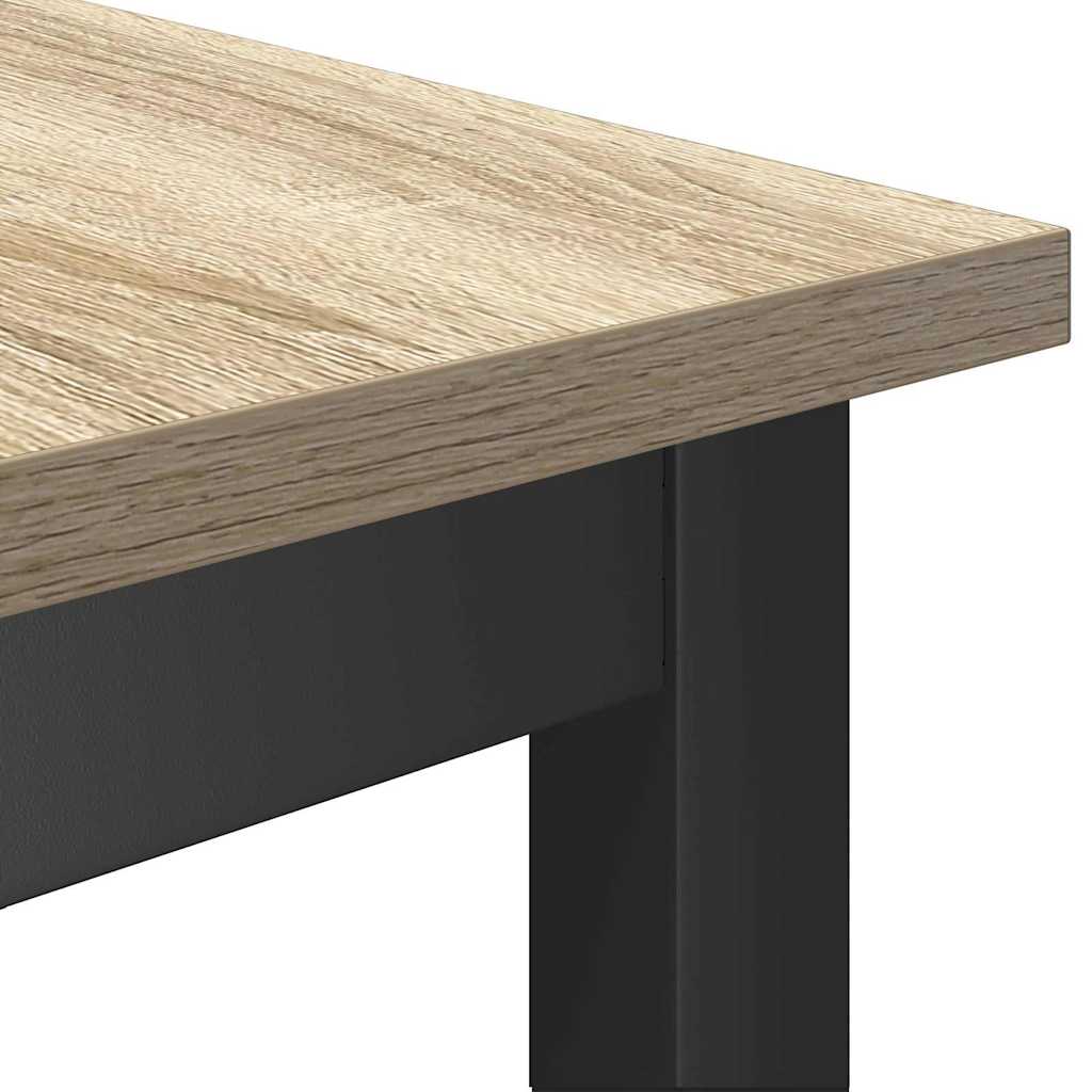 Spisebænk 100 x 32,5 x 48,5 cm 2 stk. Ingeniørtræ og stål