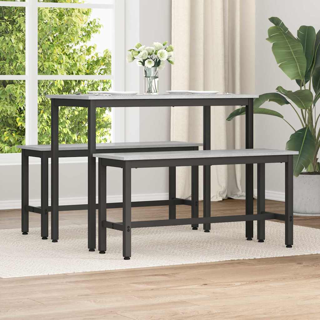 Spisebænk Grå Sonoma 100 x 32,5 x 48,5 cm Ingeniørtræ og stål