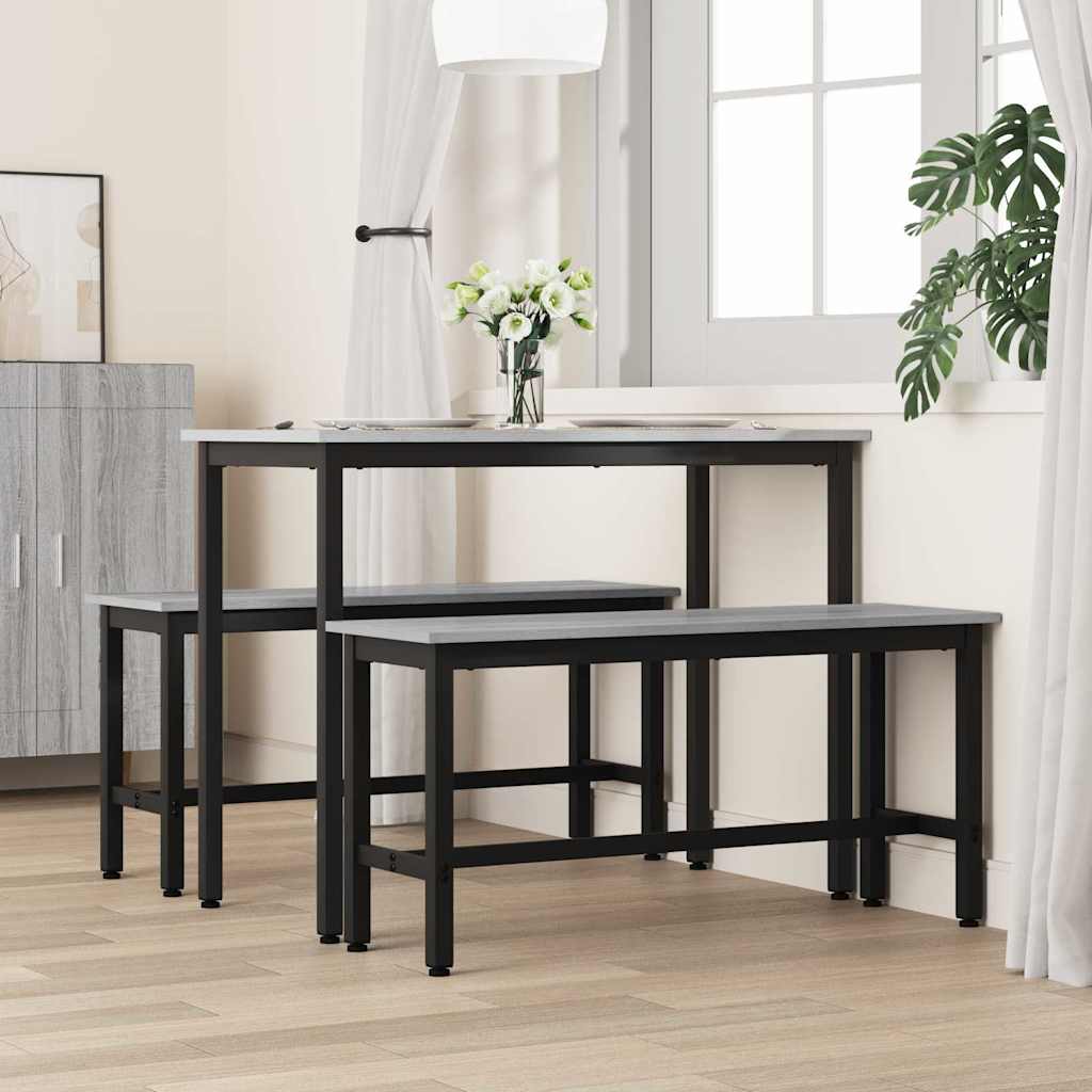 Spisebænk Grå Sonoma 100 x 32,5 x 48,5 cm Ingeniørtræ og stål