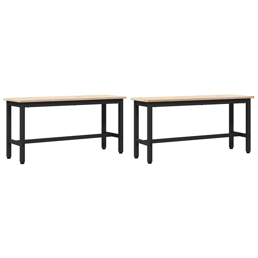 Spisebænke 100 x 32,5 x 49 cm 2 stk. Massivt fyrretræ