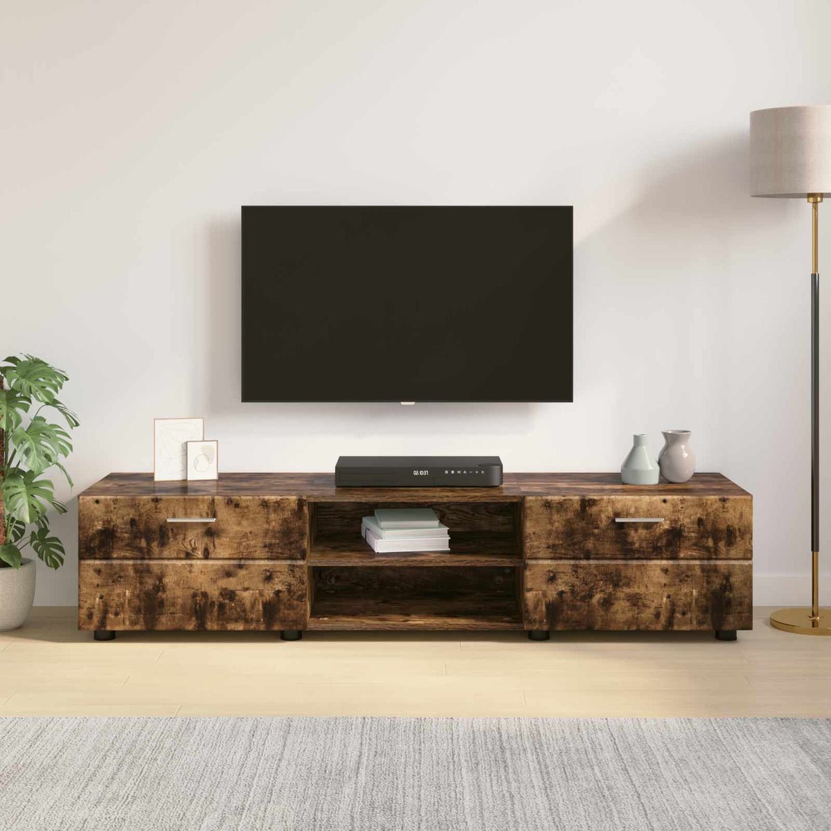 Træskab 150 x 39 x 30 cm Røget eg Konstrueret træ