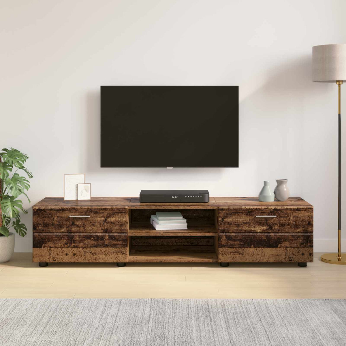 Træskab 150 x 39 x 30 cm Gammelt træ Konstrueret træ