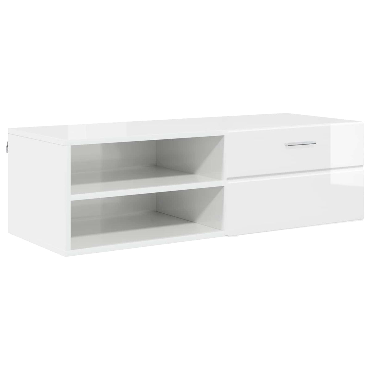 Træskab 100,5 x 39 x 30 cm Høj gloss hvid Konstrueret træ