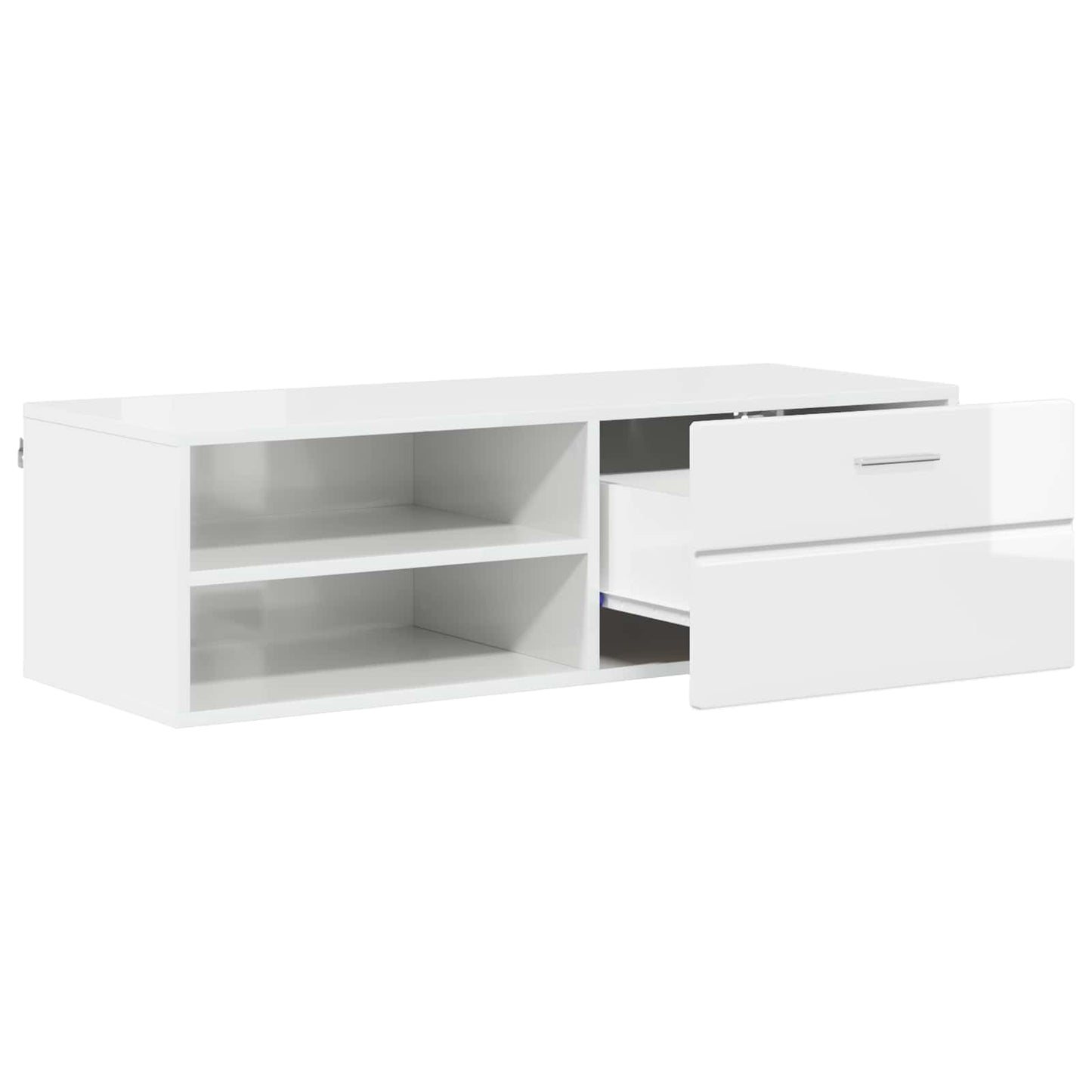 Træskab 100,5 x 39 x 30 cm Høj gloss hvid Konstrueret træ