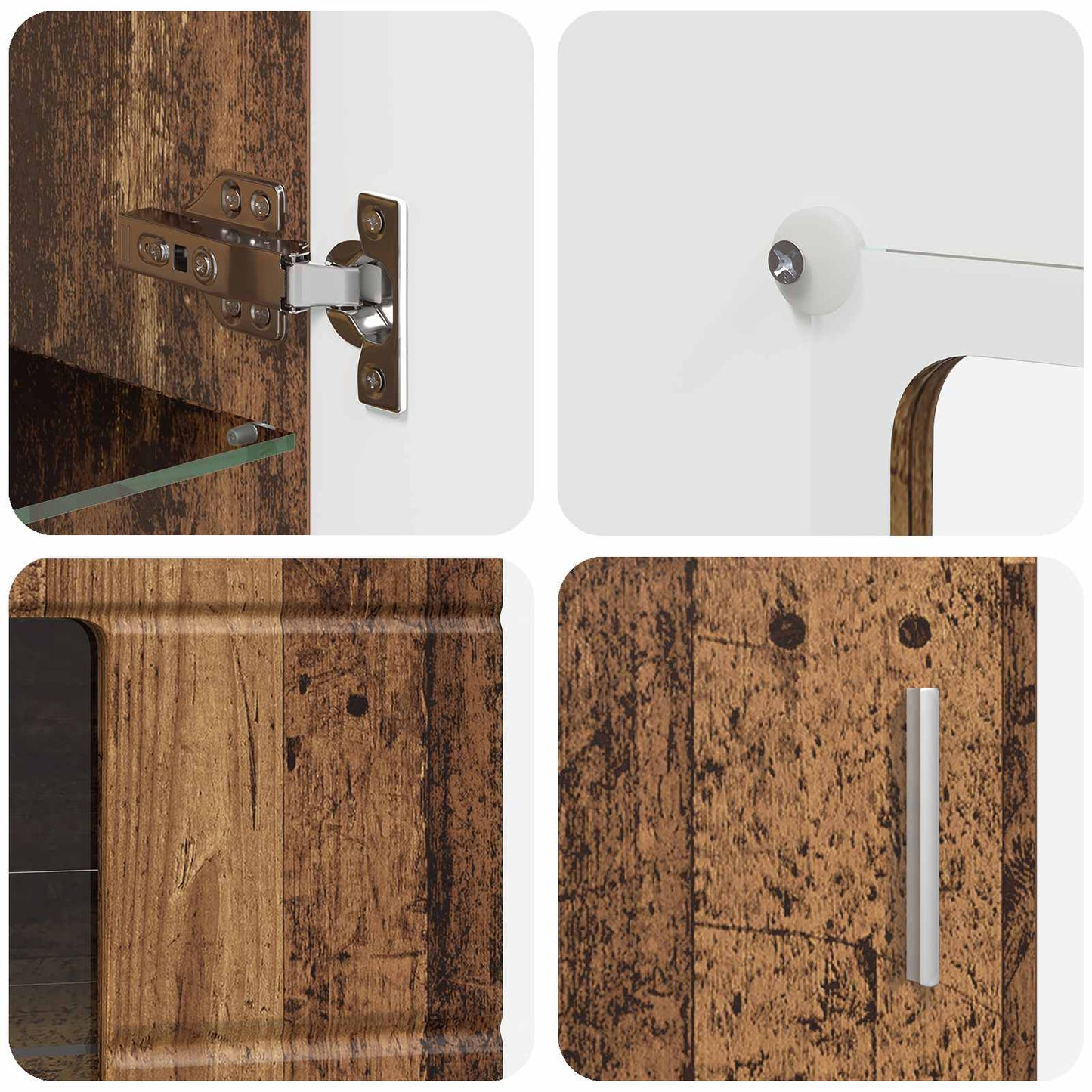 Sideboard FLORIN 55,5 x 29 x 100 cm Gammelt træ Konstrueret træ