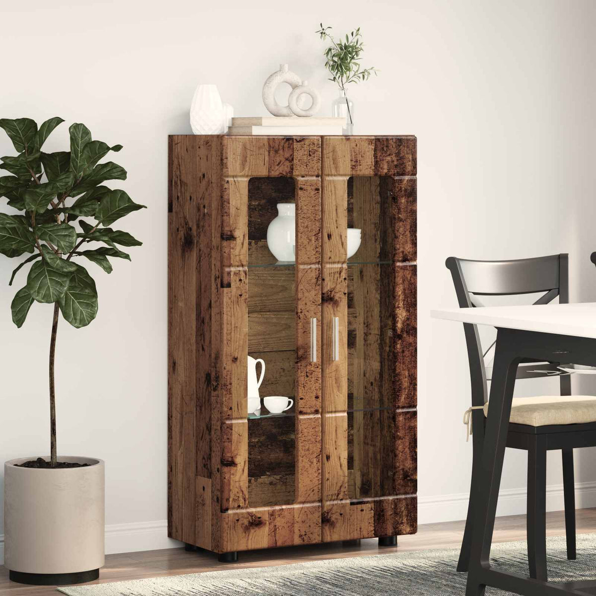 Sideboard FLORIN 55,5 x 29 x 100 cm Gammelt træ Konstrueret træ