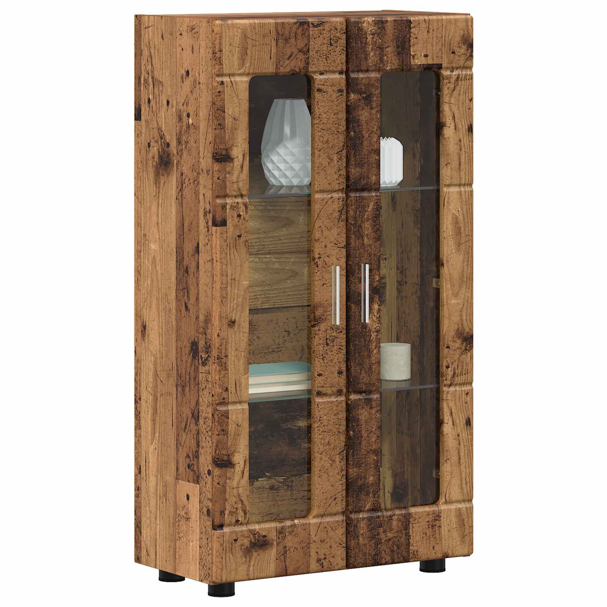 Sideboard FLORIN 55,5 x 29 x 100 cm Gammelt træ Konstrueret træ