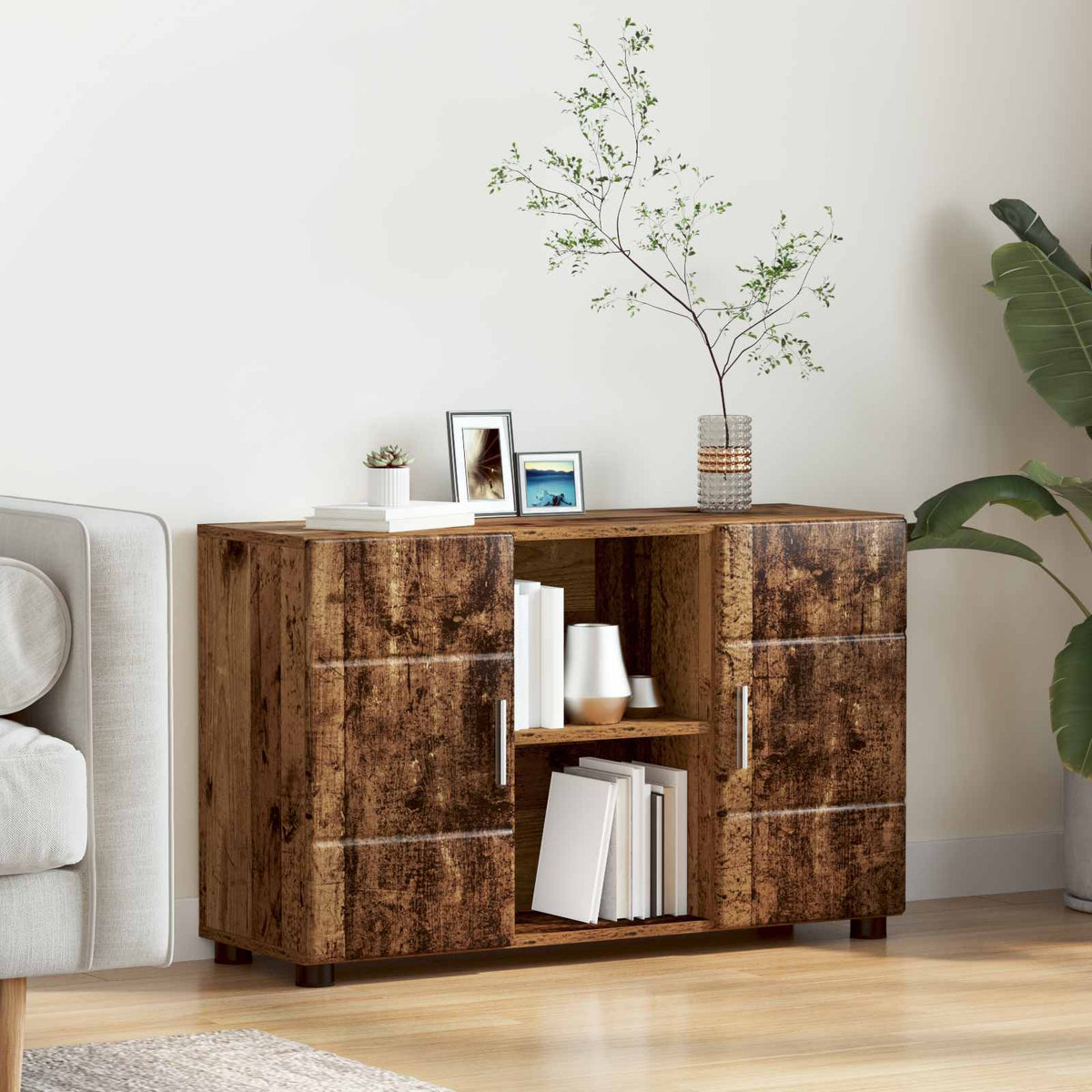 Sideboard FLORIN 88,5 x 30,5 x 55,5 cm Gammelt træ