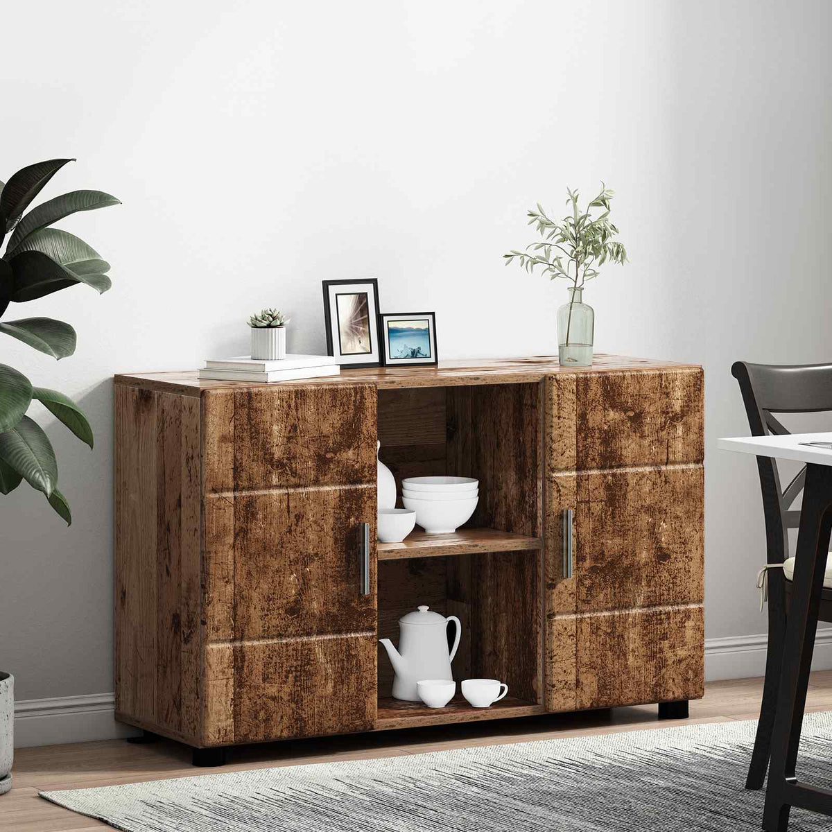 Sideboard FLORIN 88,5 x 30,5 x 55,5 cm Gammelt træ