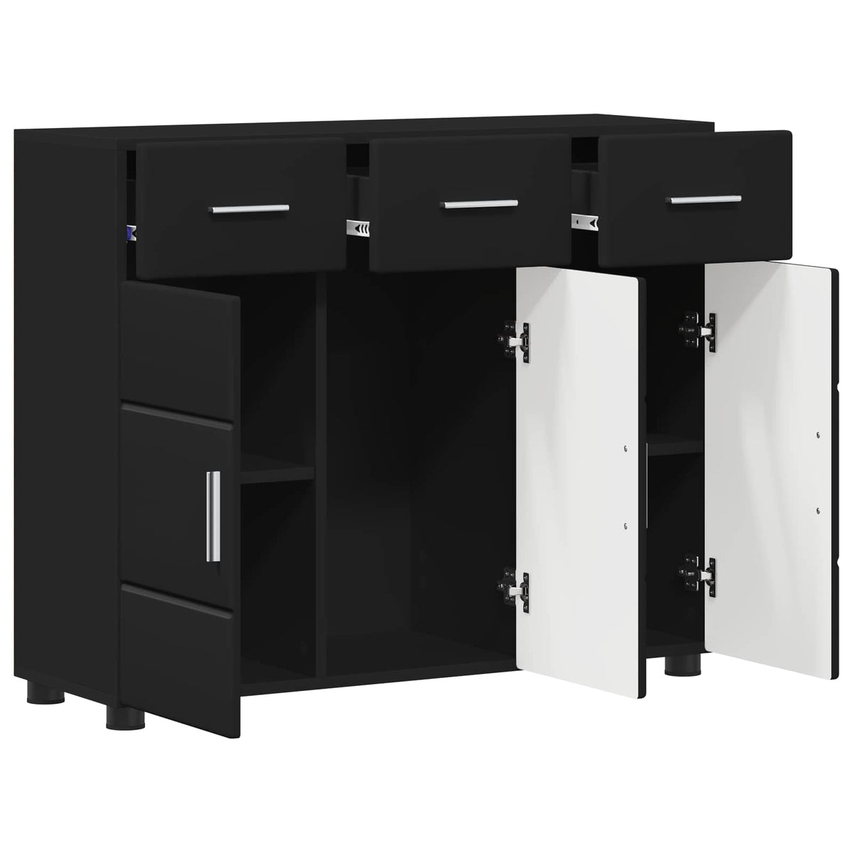 Sideboard FLORIN 88,5 x 30,5 x 73 cm Sort Konstrueret træ