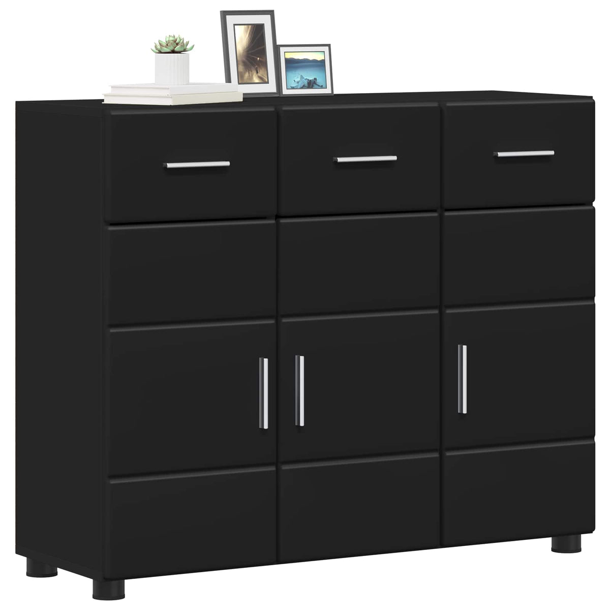 Sideboard FLORIN 88,5 x 30,5 x 73 cm Sort Konstrueret træ