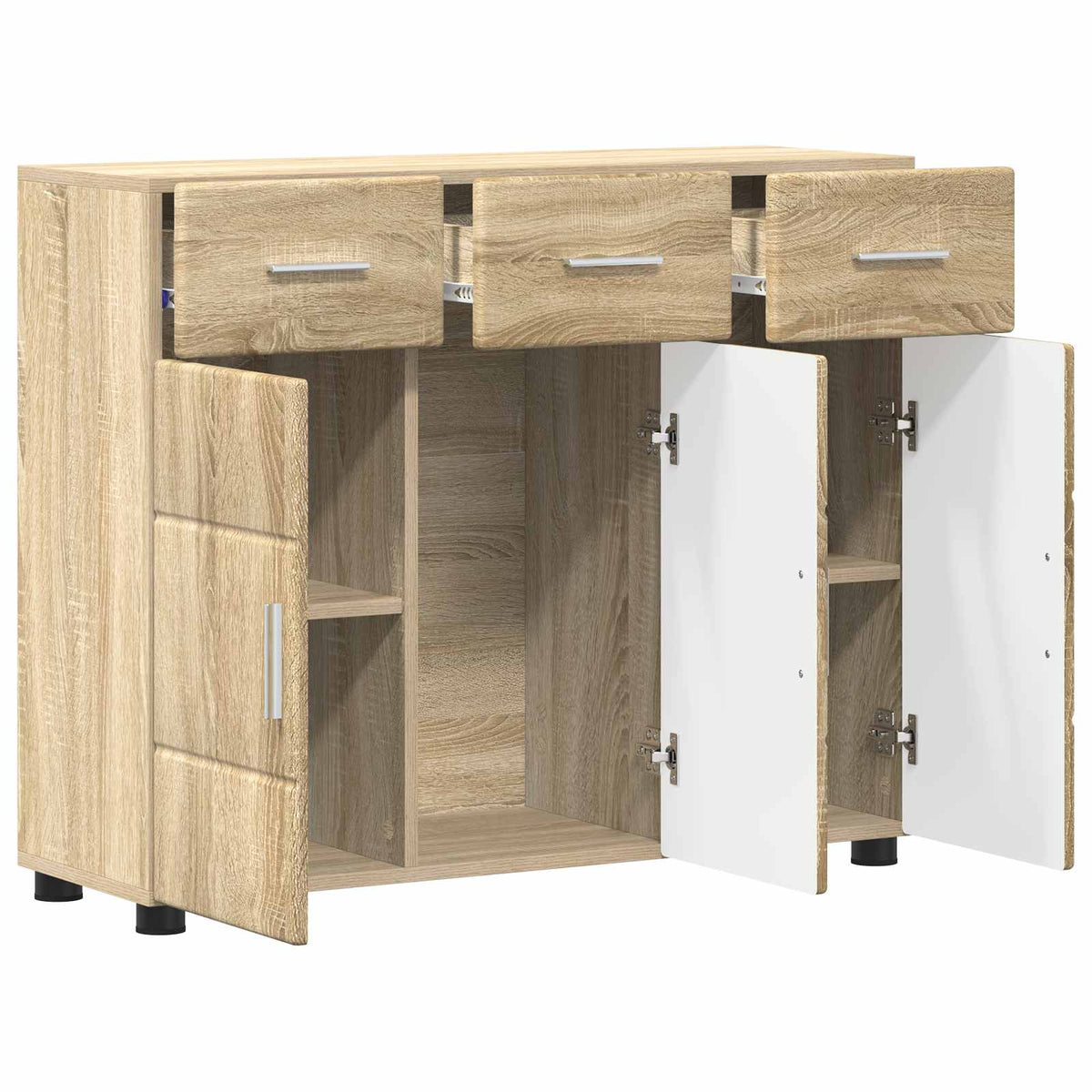 Sideboard FLORIN 88,5 x 30,5 x 73 cm Sonoma eg Konstrueret træ