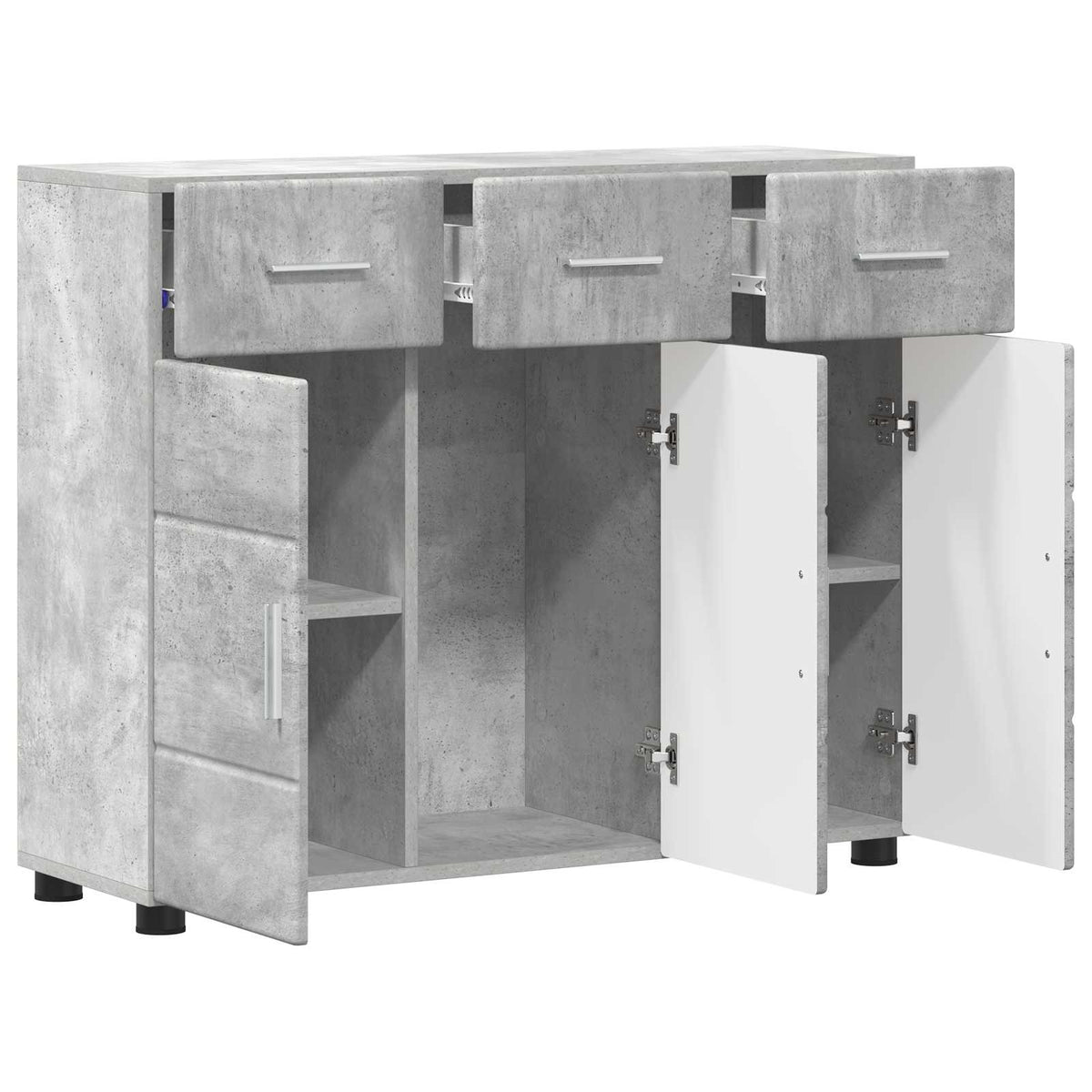 Sideboard FLORIN 88,5 x 30,5 x 73 cm Beton Grå Konstrueret træ