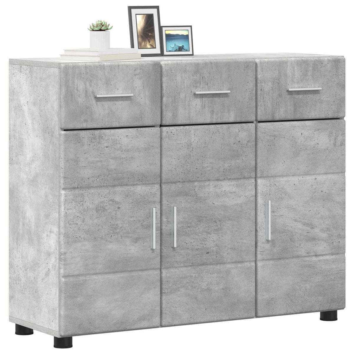 Sideboard FLORIN 88,5 x 30,5 x 73 cm Beton Grå Konstrueret træ