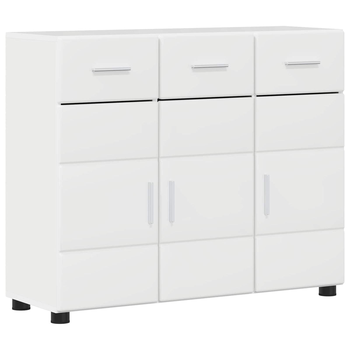 Sideboard FLORIN 88,5 x 30,5 x 73 cm Høj gloss hvid