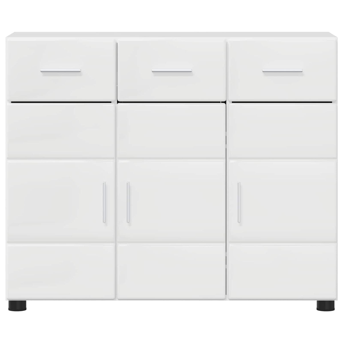 Sideboard FLORIN 88,5 x 30,5 x 73 cm Høj gloss hvid