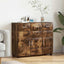 Sideboard FLORIN 88,5 x 30,5 x 73 cm Røget eg Konstrueret træ