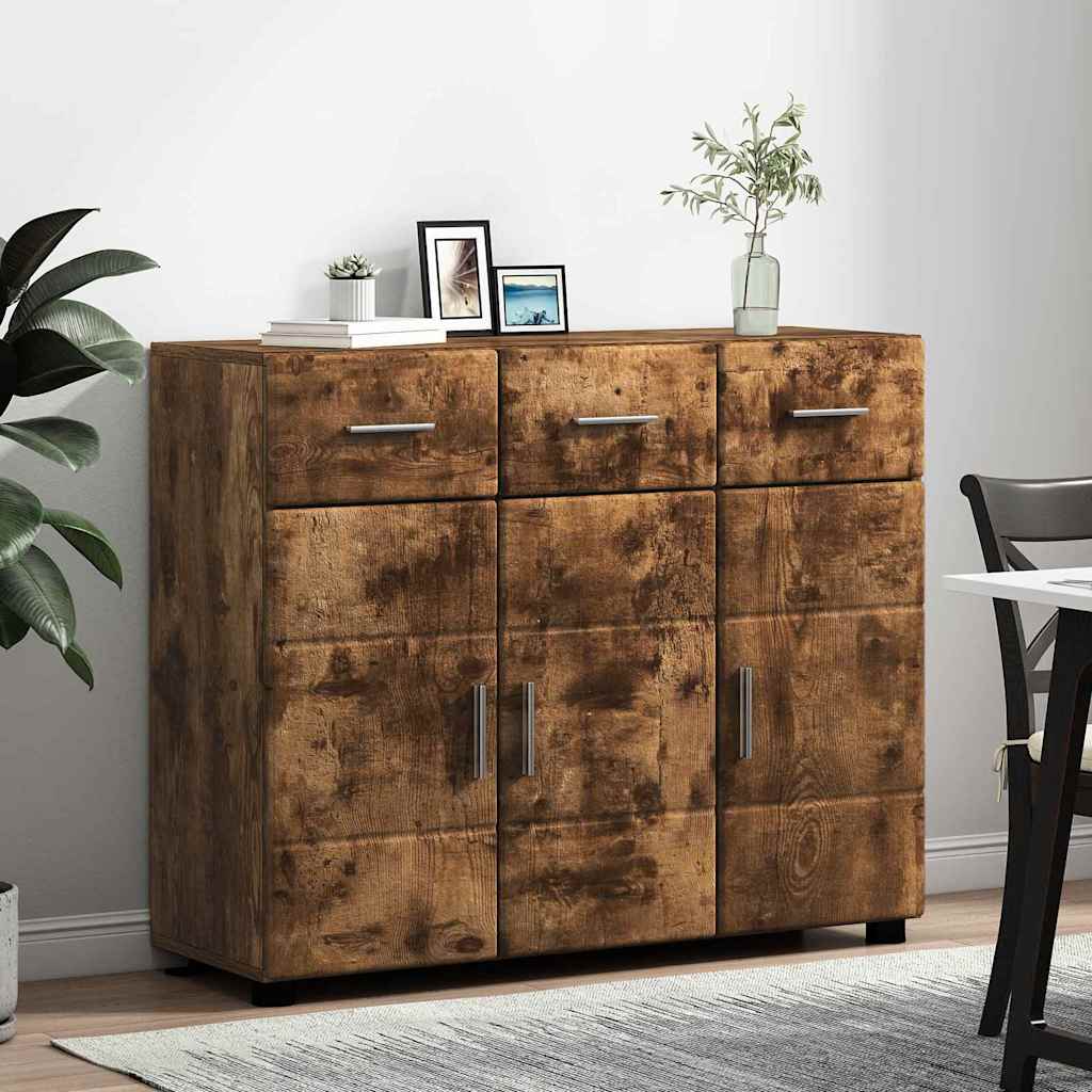 Sideboard FLORIN 88,5 x 30,5 x 73 cm Røget eg Konstrueret træ