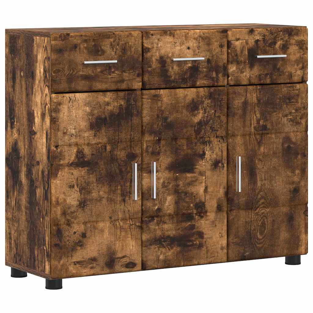Sideboard FLORIN 88,5 x 30,5 x 73 cm Røget eg Konstrueret træ