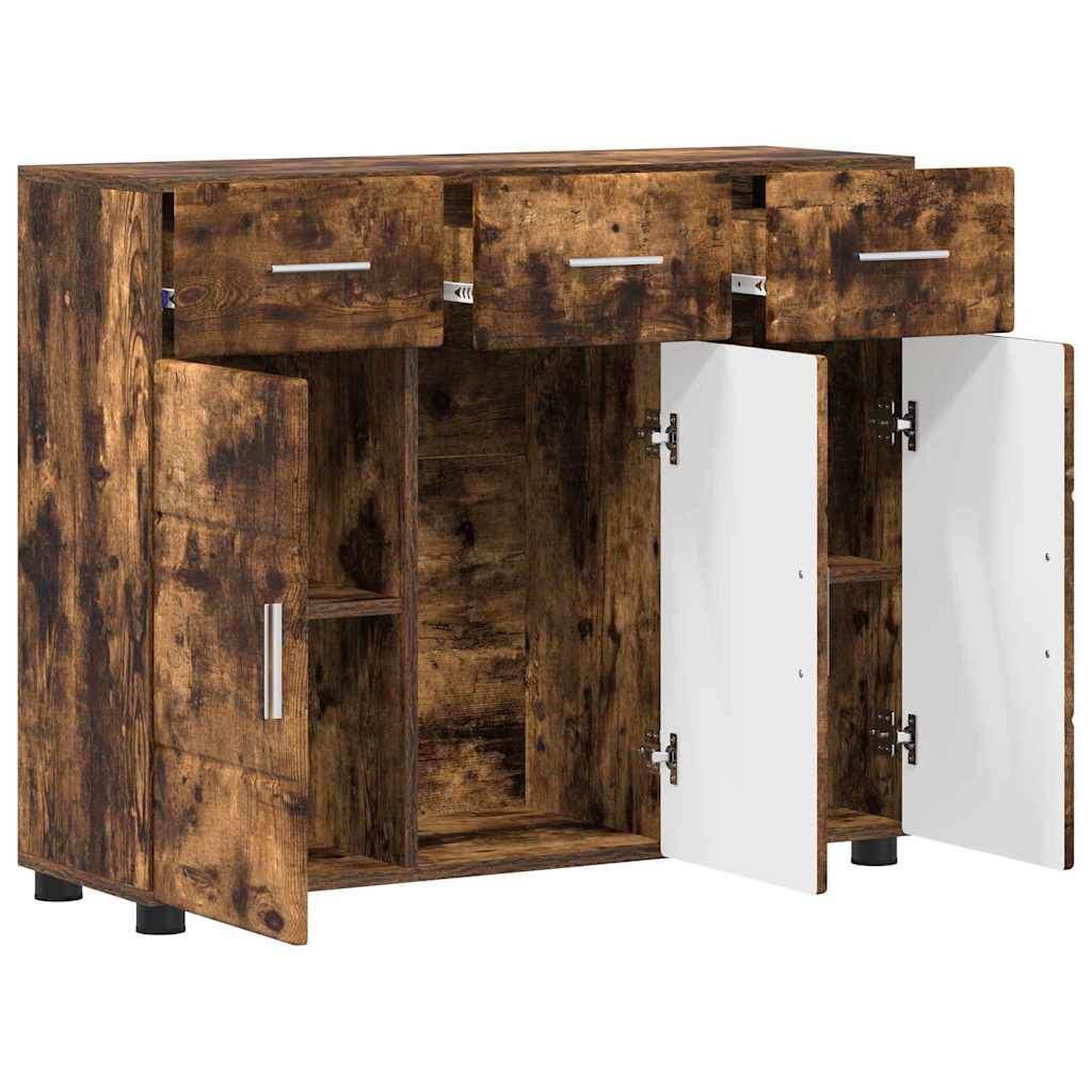 Sideboard FLORIN 88,5 x 30,5 x 73 cm Røget eg Konstrueret træ