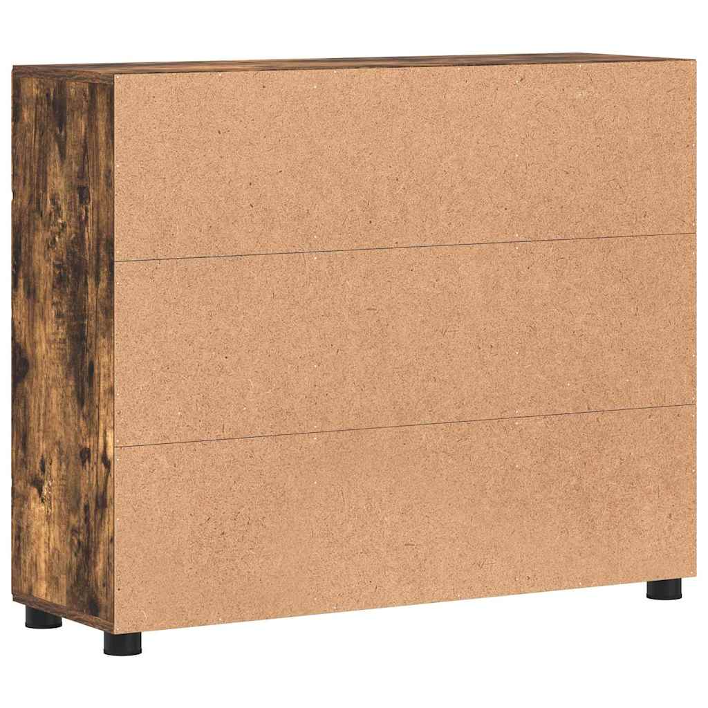 Sideboard FLORIN 88,5 x 30,5 x 73 cm Røget eg Konstrueret træ