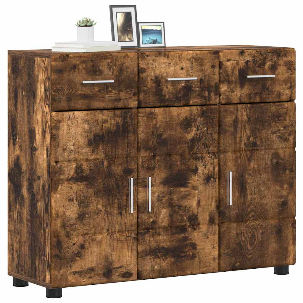 Sideboard FLORIN 88,5 x 30,5 x 73 cm Røget eg Konstrueret træ