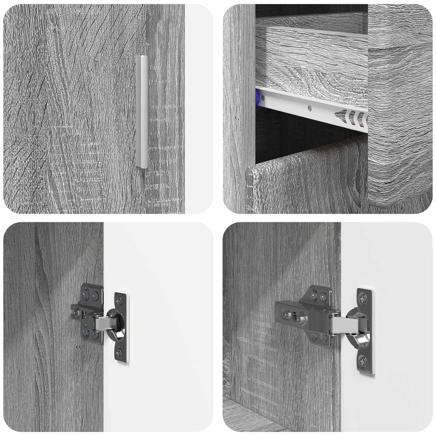 Sideboard FLORIN 88,5 x 30,5 x 73 cm Grå Sonoma Konstrueret træ