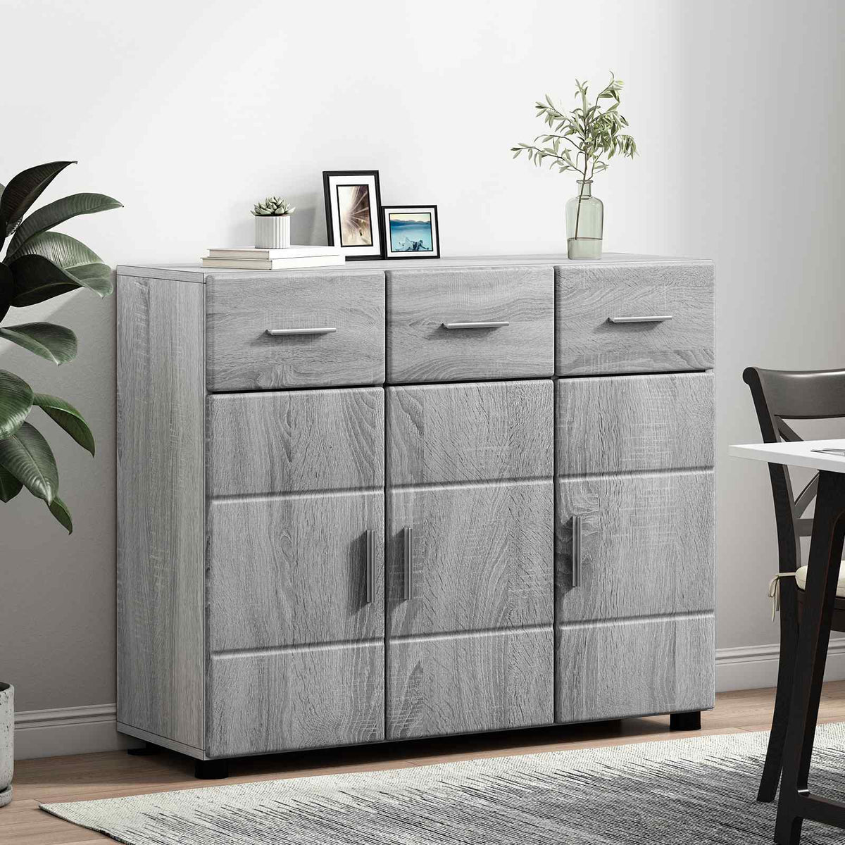 Sideboard FLORIN 88,5 x 30,5 x 73 cm Grå Sonoma Konstrueret træ