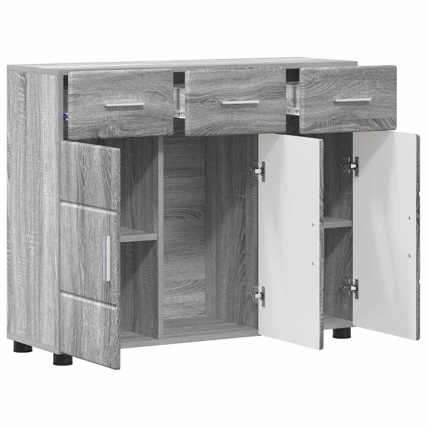 Sideboard FLORIN 88,5 x 30,5 x 73 cm Grå Sonoma Konstrueret træ