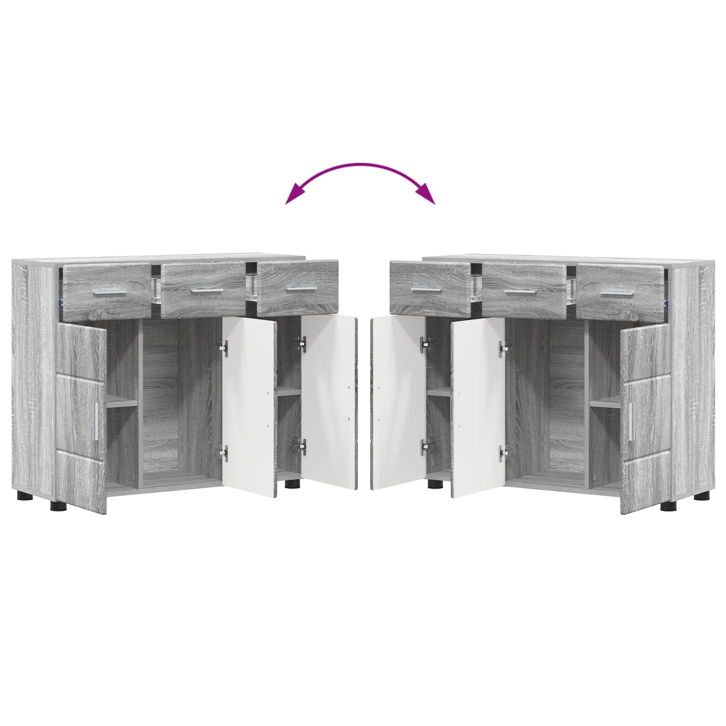 Sideboard FLORIN 88,5 x 30,5 x 73 cm Grå Sonoma Konstrueret træ