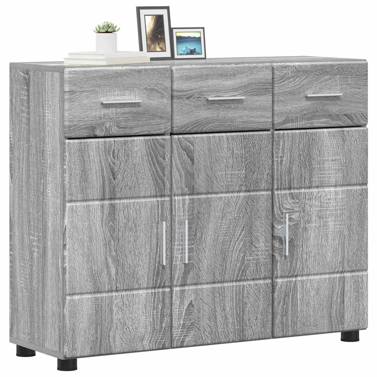 Sideboard FLORIN 88,5 x 30,5 x 73 cm Grå Sonoma Konstrueret træ