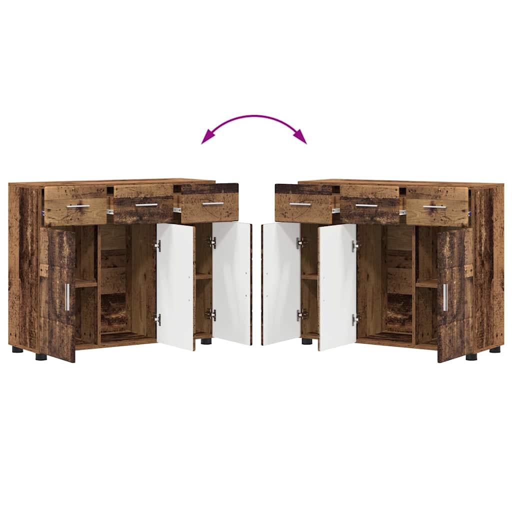Sideboard FLORIN 88,5 x 30,5 x 73 cm Gammelt træ