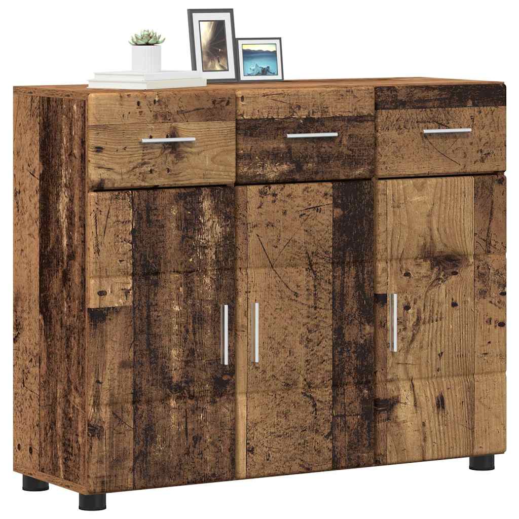 Sideboard FLORIN 88,5 x 30,5 x 73 cm Gammelt træ