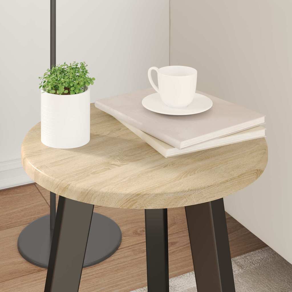 Bordplade Ø 30 x 1,5 cm Rund Konstrueret træ Sonoma-eg