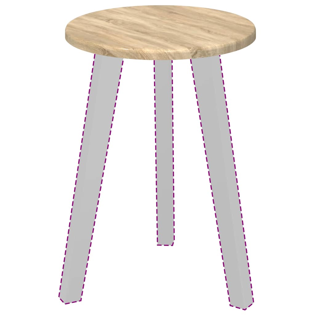 Bordplade Ø 30 x 1,5 cm Rund Konstrueret træ Sonoma-eg