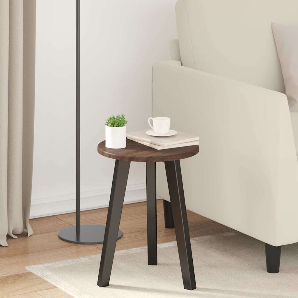 Bordplade Ø 30 x 1,5 cm Rund Konstrueret træ Brunt eg