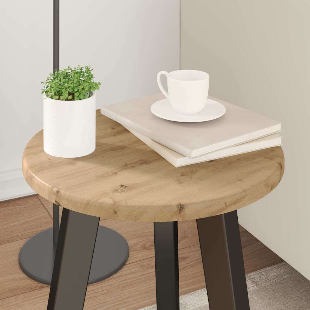 Bordplade Ø 30 x 1,5 cm Rund Konstrueret træ Artisan-eg