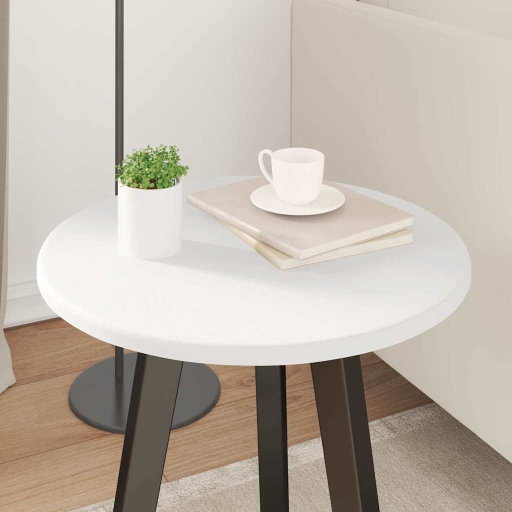 Bordplade Ø 40 x 1,5 cm Rund Konstrueret træ Hvid