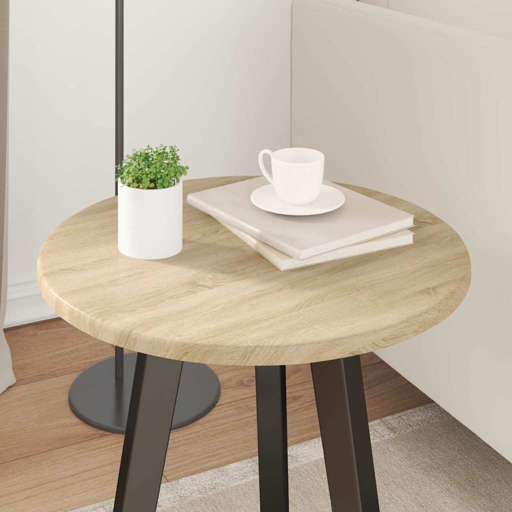 Bordplade Ø 40 x 1,5 cm Rund Konstrueret træ Sonoma-eg
