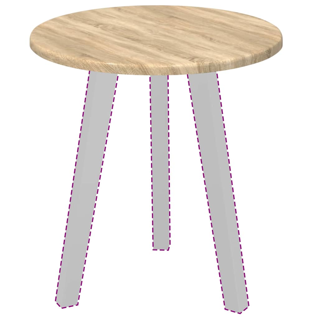 Bordplade Ø 40 x 1,5 cm Rund Konstrueret træ Sonoma-eg