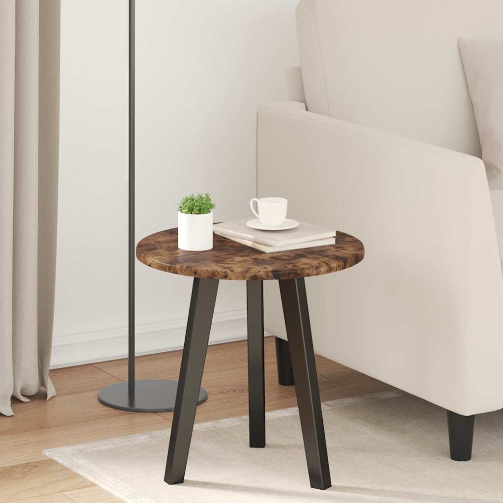 Bordplade Ø 40 x 1,5 cm Rund Konstrueret træ Røget eg