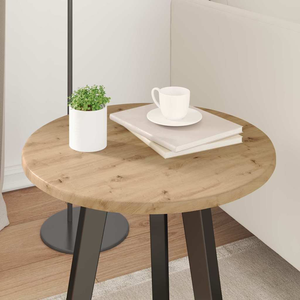 Bordplade Ø 40 x 1,5 cm Rund Konstrueret træ Artisan-eg